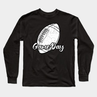 Grunge Football Game Day Vintage Design Long Sleeve T-Shirt